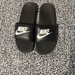 Nike Black and White Slide Sandals
